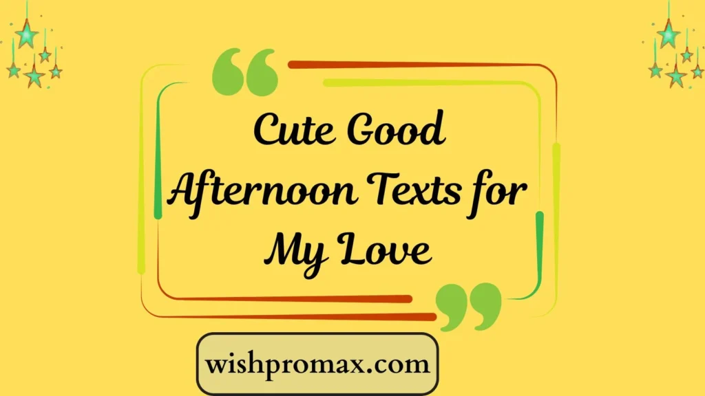 Cute Good Afternoon Texts for My Love